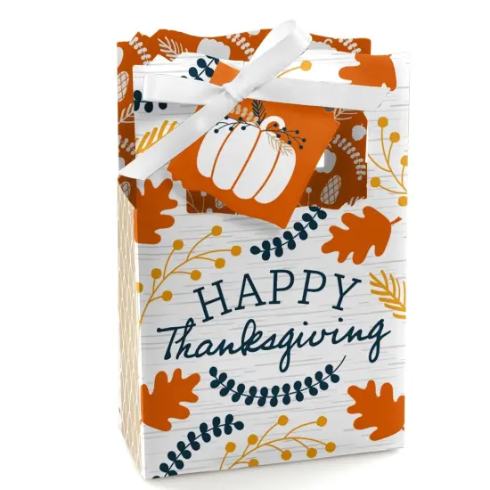 Big Dot of Happiness Happy Thanksgiving - Fall Harvest Party Favor Boxes - Set of 12 {1}