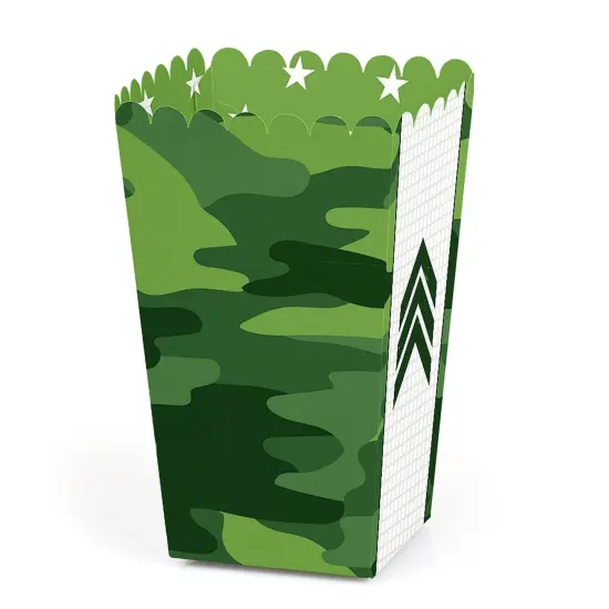 Big Dot of Happiness Camo Hero - Army Military Camouflage Party Favor Popcorn Treat Boxes - Set of 12 {1}