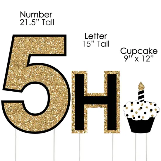 Big Dot of Happiness Adult 50th Birthday - Gold - Yard Sign Outdoor Lawn Decorations - Happy Birthday Yard Signs {7}