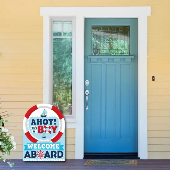 Big Dot of Happiness Ahoy It's a Boy - Party Decorations - Nautical Baby Shower Welcome Yard Sign {6}