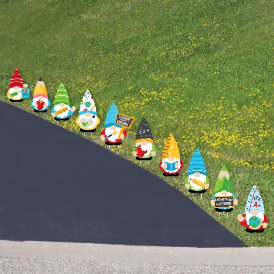 Big Dot of Happiness School Gnomes - Lawn Decorations - Outdoor Teacher and Classroom Yard&nbsp;Decorations - 10 Piece {4}