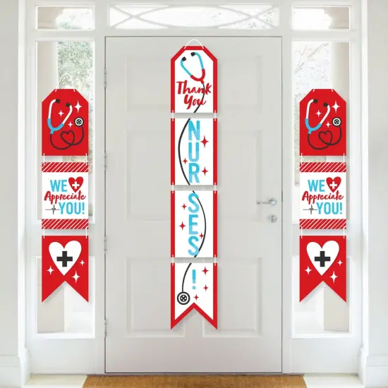 Big Dot of Happiness Thank You Nurses - Hanging Vertical Paper Door Banners - Nurse Appreciation Week Wall Decoration Kit - Indoor Door Decor {1}