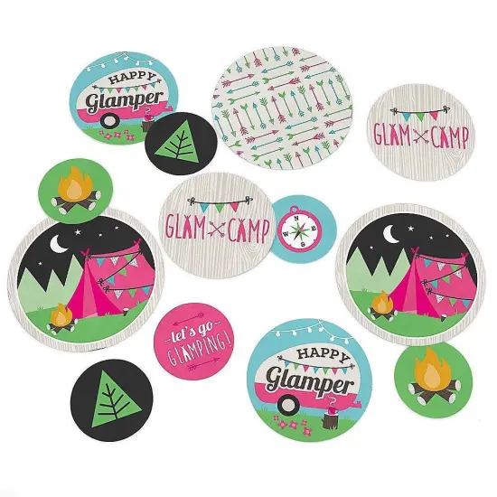 Big Dot of Happiness Let's Go Glamping - Camp Glamp Party or Birthday Party Giant Circle Confetti - Party Decorations - Large Confetti 27 Count {1}