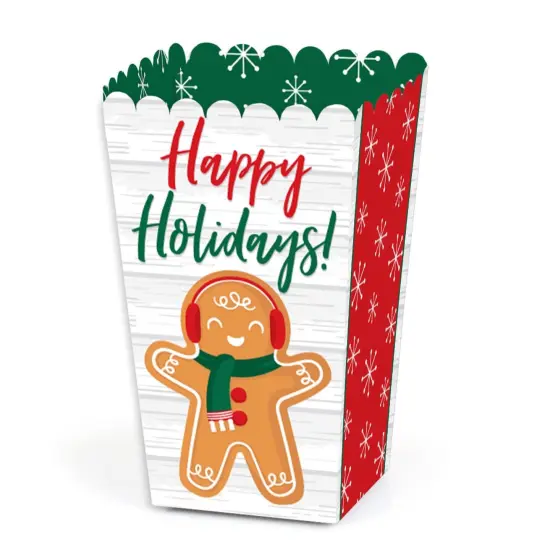 Big Dot of Happiness Gingerbread Christmas - Gingerbread Man Holiday Party Favor Popcorn Treat Boxes - Set of 12 {1}