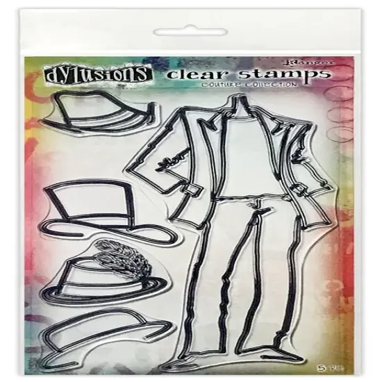 Dyan Reaveley's Dylusions Couture Stamp Set-Man About Town {1}