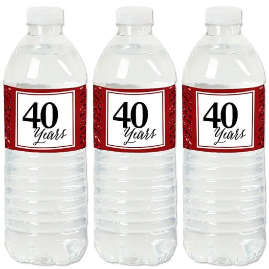 Big Dot of Happiness We Still Do - 40th Wedding Anniversary - Anniversary Party Water Bottle Sticker Labels - Set of 20 {1}