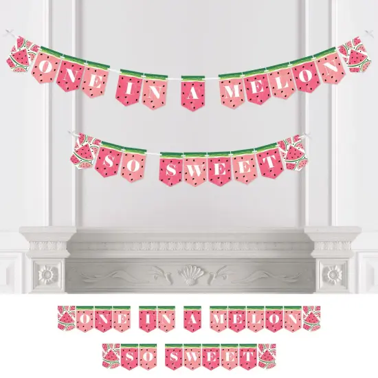 Big Dot of Happiness Sweet Watermelon - Fruit Party Bunting Banner - Party Decorations - One In A Melon So Sweet {1}
