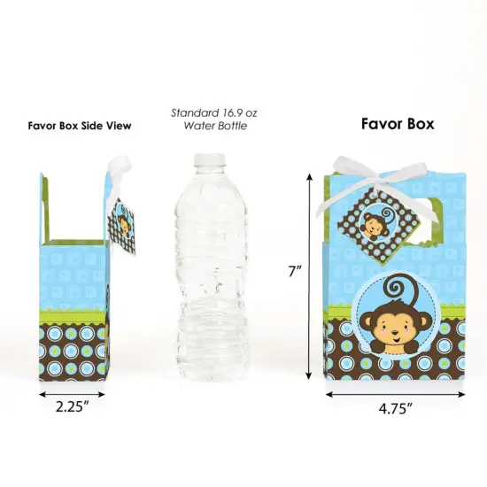 Big Dot of Happiness Blue Monkey Boy - Baby Shower or Birthday Party Favor Boxes - Set of 12 {3}