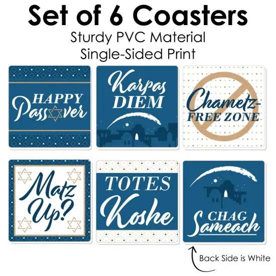 Big Dot of Happiness Happy Passover - Funny Pesach Party Decorations - Drink Coasters - Set of 6 {6}