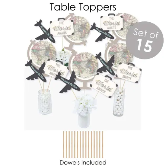 Big Dot of Happiness World Awaits - Travel Themed Graduation and Retirement Party Supplies - Banner Decoration Kit - Fundle Bundle {7}