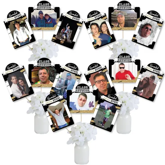 Big Dot of Happiness Reunited - School Class Reunion Party Picture Centerpiece Sticks - Photo Table Toppers - 15 Pieces {1}