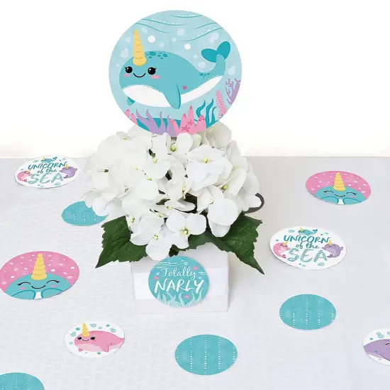 Big Dot of Happiness Narwhal Girl - Under The Sea Baby Shower or Birthday Party Giant Circle Confetti - Party Decorations - Large Confetti 27 Count {7}