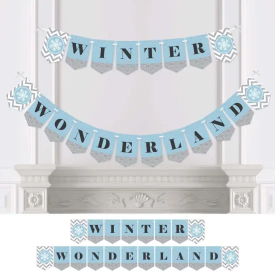 Big Dot of Happiness Winter Wonderland - Snowflake Holiday Party and Winter Wedding Bunting Banner - Snowflake Party Decorations - Winter Wonderland {1}