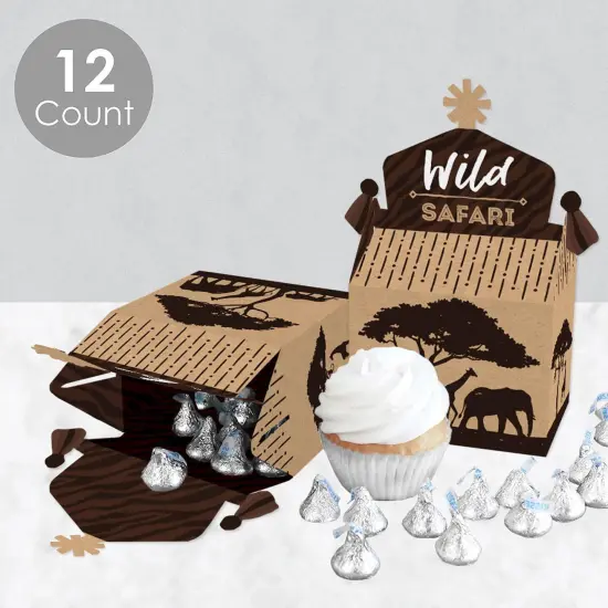 Big Dot of Happiness Wild Safari - Treat Box Party Favors - African Jungle Adventure Birthday Party or Baby Shower Goodie Gable Boxes - Set of 12 {4}