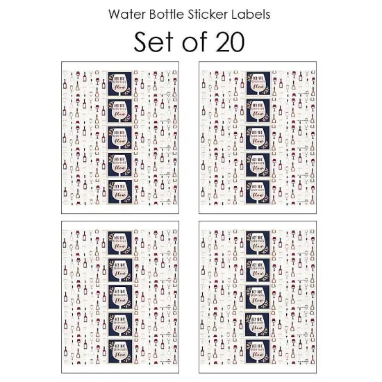 Big Dot of Happiness But First, Wine - Wine Tasting Party Water Bottle Sticker Labels - Set of 20 {4}