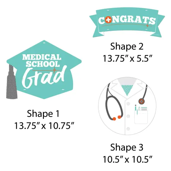 Big Dot of Happiness Medical School Grad - Hanging Porch Doctor Graduation Party Outdoor Decorations - Front Door Decor - 3 Piece Sign {7}
