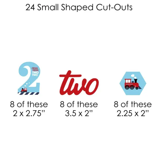 Big Dot of Happiness 2nd Birthday Railroad Party Crossing - Chugga Chugga Two Two - Train Birthday Party Decor - Clothespin Garland Banner - 44 Pieces {7}