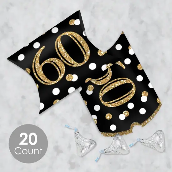 Big Dot of Happiness Adult 60th Birthday - Gold - Favor Gift Boxes - Birthday Party Petite Pillow Boxes - Set of 20 {3}