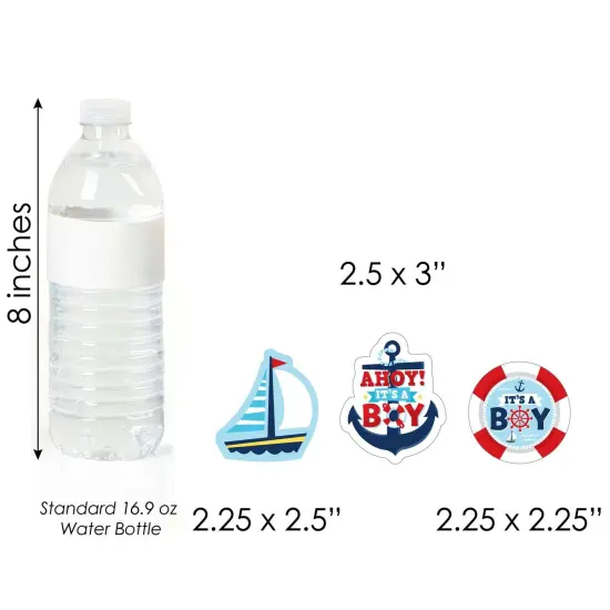 Big Dot of Happiness Ahoy It's a Boy - DIY Shaped Nautical Baby Shower Cut-Outs - 24 Count {6}