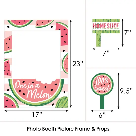 Big Dot of Happiness Sweet Watermelon - Fruit Party Selfie Photo Booth Picture Frame and Props - Printed on Sturdy Material {6}