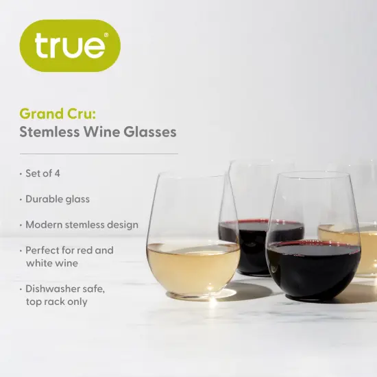 Vino Stemless Red Wine Glassset of 4 {4}