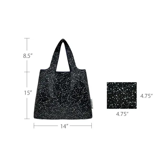 Wrapables Medium Foldable Tote Nylon Reusable Grocery Bag (Set of 2), Constellations {2}