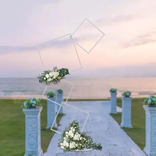 Metal Square Flower Frame Plants Display Stand Wedding Party Backdrop Decor {3}