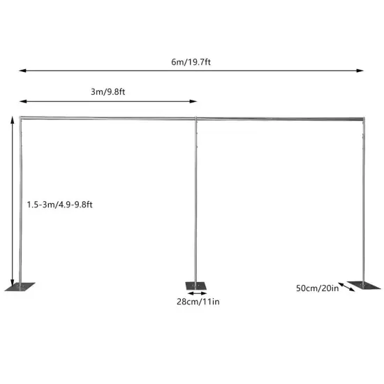 Backdrop Stand Pipe Kit Heavy Duty Background Pipe Rack Wedding Party Decor {2}