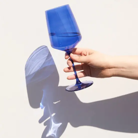 Reserve Nouveau Crystal Wine Glasses in Cobalt  {2}