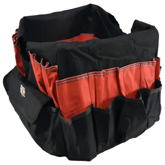School Smart Caddy Organizer with 43 Pockets, Large, 16 x 14 x 13-1/2 Inches, Black/Red {6}