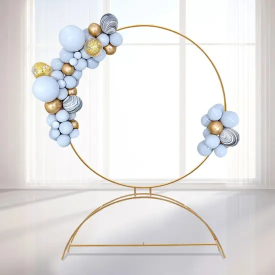 Round Archway Stand Wedding Arch Frame Flower Balloon Backdrop Decor Rack {2}