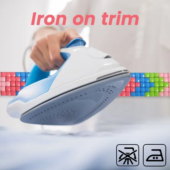 5 yards of Dekota Pixel 1/2" Iron On Trim Gray Multi {7}