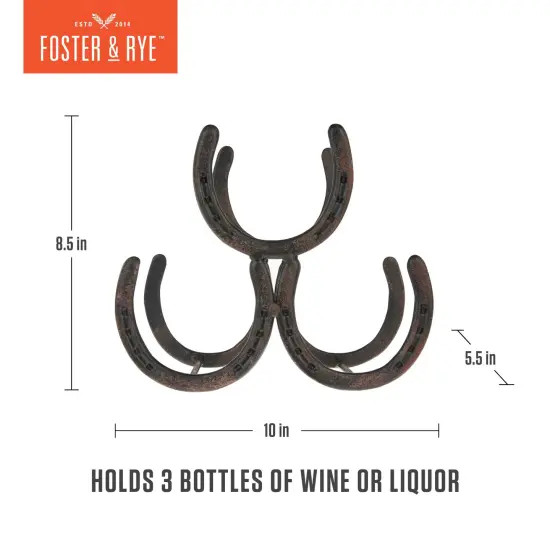Horseshoe 3 Bottle Metal Wine Rack {4}
