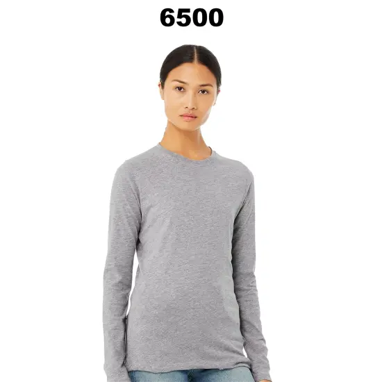 BELLA + CANVAS&reg; Women Jersey Crewneck Long Sleeve T-Shirt Deep heather {3}