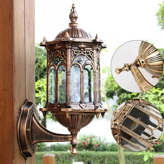 Outdoor Retro Exterior Wall Light Fixture Shade Lamp Lantern Sconce Porch Light {2}