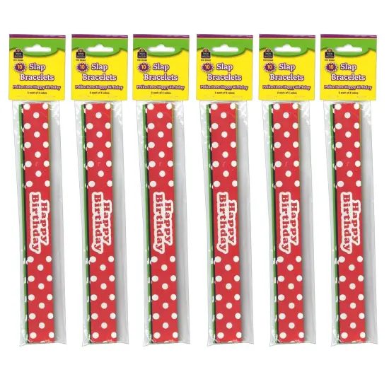 Polka Dots Happy Birthday Slap Bracelets, 10 Per Pack, 6 Packs {1}
