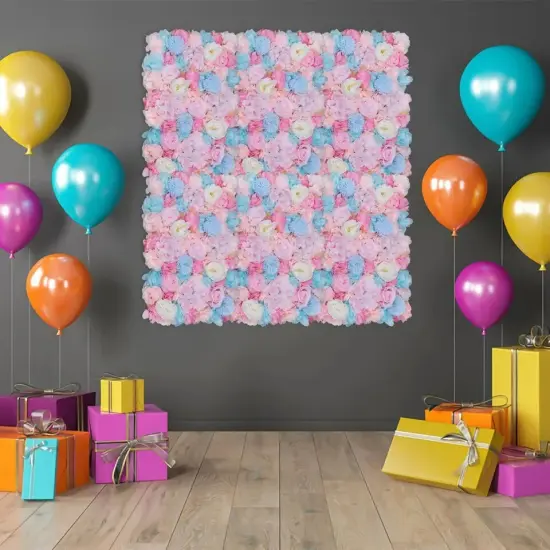 6x Artificial Flower Wall Panel Rose Hydrangea Bouquet Wedding Party Decorations {3}