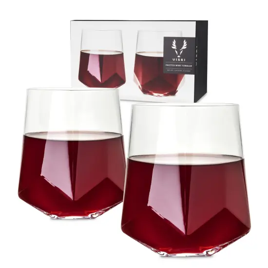 Seneca Crystal Faceted Wine Glasses  {1}