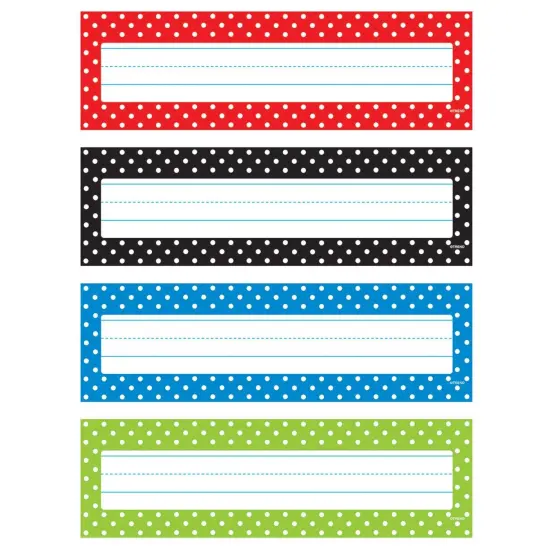 Polka Dots Desk Toppers&reg; Name Plates Variety Pack, 32 Per Pack, 6 Packs {2}