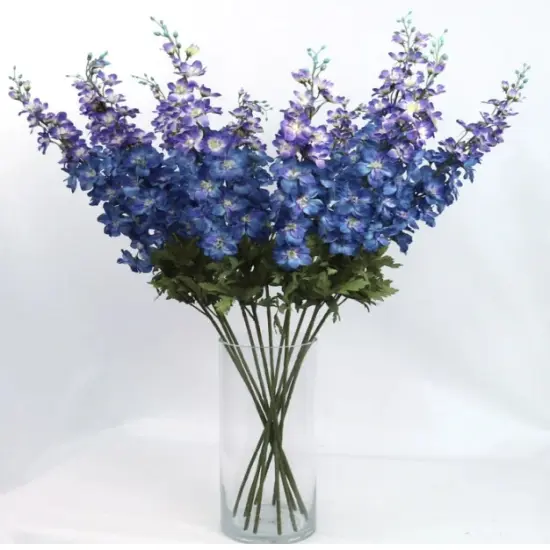 Captivating Beauty 37" Silk Delphinium Flowers - Elegant Artificial Decor {4}