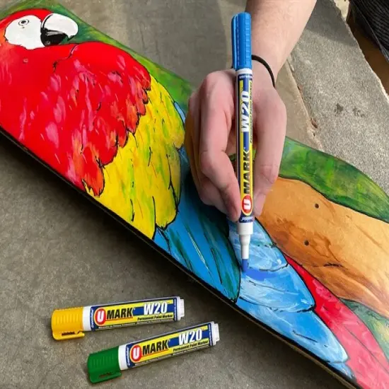 U-Mark W20 Permanent Paint Marker 6 Pack Box - 1 ea. Black, Red, Blue, White, Yellow and Orange {3}