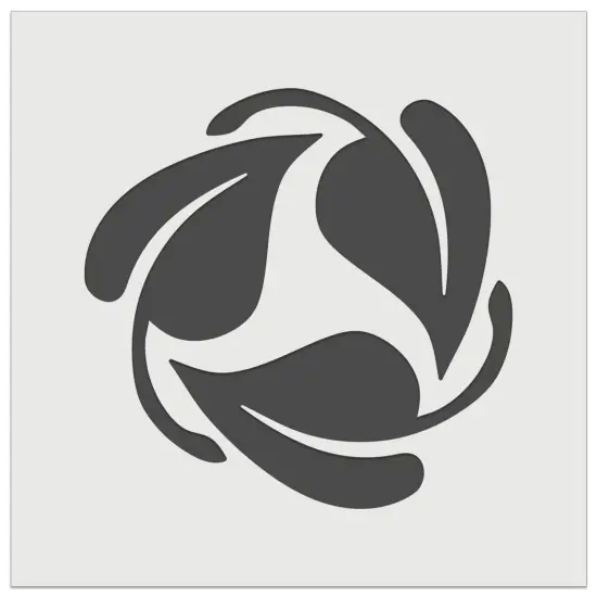 Three Leaves Circle Recycle Pattern Wall Cookie DIY Craft Reusable Stencil {7}