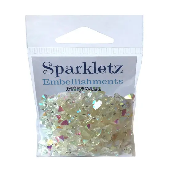 Buttons Galore Sparkletz DIY Craft Embellishments 18 Grams - 3 Packs of Crystal Hearts {2}