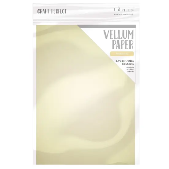 Craft Perfect Vellum Paper 8.5"X11" 10/Pkg-Pearled Gold {1}