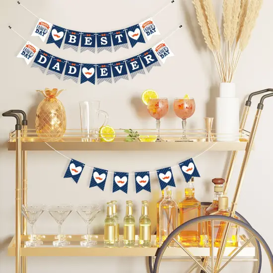 Big Dot of Happiness Happy Father's Day - We Love Dad Party Mini Pennant Banner - Best Dad Ever {3}