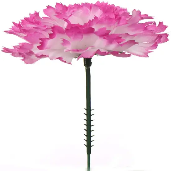5" White & Pink Carnation Picks - 200-Count, Lifelike Silk Flowers, Decor Enhancements - Perfect for Bouquets, Events - All-Season Charm, Floral Home by Artificial Flowers {1}