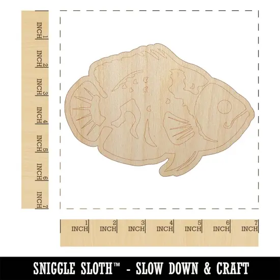 Tiger Oscar Cichlid Fish Unfinished Wood Shape Piece Cutout for DIY Craft Projects {1}