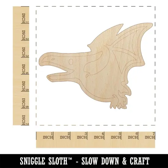 Cute Dinosaur Pterodactyl Pteranodon Flying Unfinished Wood Shape Piece Cutout for DIY Craft Projects {1}