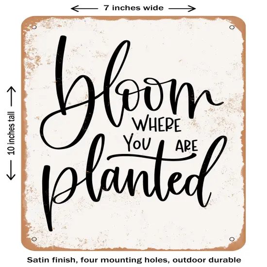 DECORATIVE METAL SIGN - Bloom - Vintage Rusty Look {1}