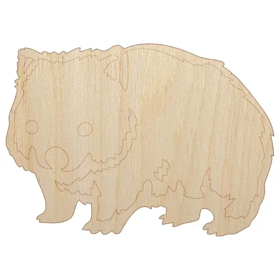 Cute Wombat Australian Marsupial Unfinished Wood Shape Piece Cutout for DIY Craft Projects {7}